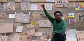 Simukai Chigudu at a protest in Oxford in June last year