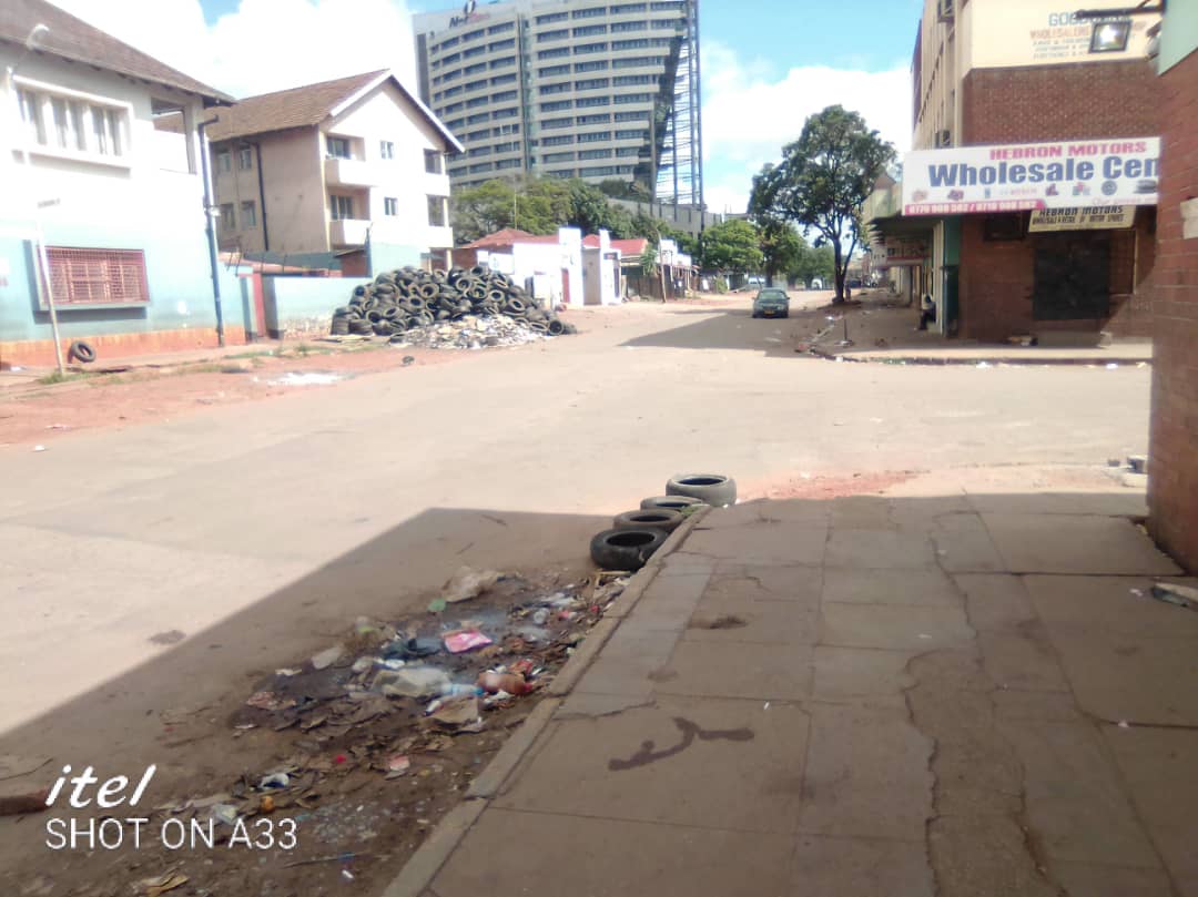 Kaguvi Street in Harare is one of the busiest roads although no-one has dared to engage in their trades during the national lockdown which started on Tuesday