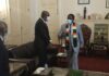 Former MDC officials and founding member Obert Gutu and James Makore meet President Mnangagwa at State House after dumping the opposition movement to join the ruling Zanu-PF