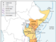 Indicative overview of sea- and land-based heroin routes across the eastern African coastal states