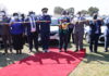 President Mnangagwa commissions the latest ZRP vehicle fleet while Commissioner General Godwin Matanga and some senior government officials look on