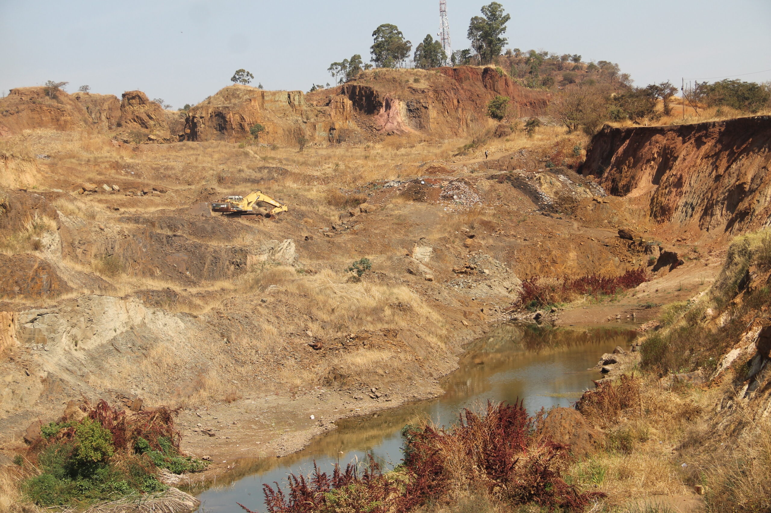 Gravel extraction activities on Warren Hills have left huge dongas that residents worry would be hazardous during the forthcoming rainy season