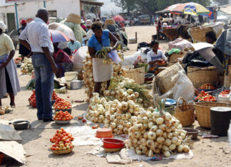 vegetable vendors at Birchnough bridge